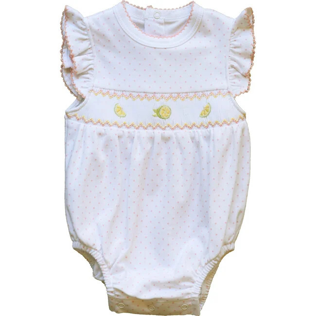 Pineapple Sunshine | (Pink Lemonade Smocked Bubble, Size 18-24M) | Maisonette | Maisonette