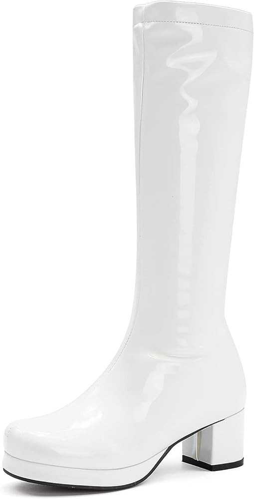MeiLuSi Womens Knee High Boots Gogo Boots Fashion Side Zipper Glitter Winter Boots | Amazon (US)
