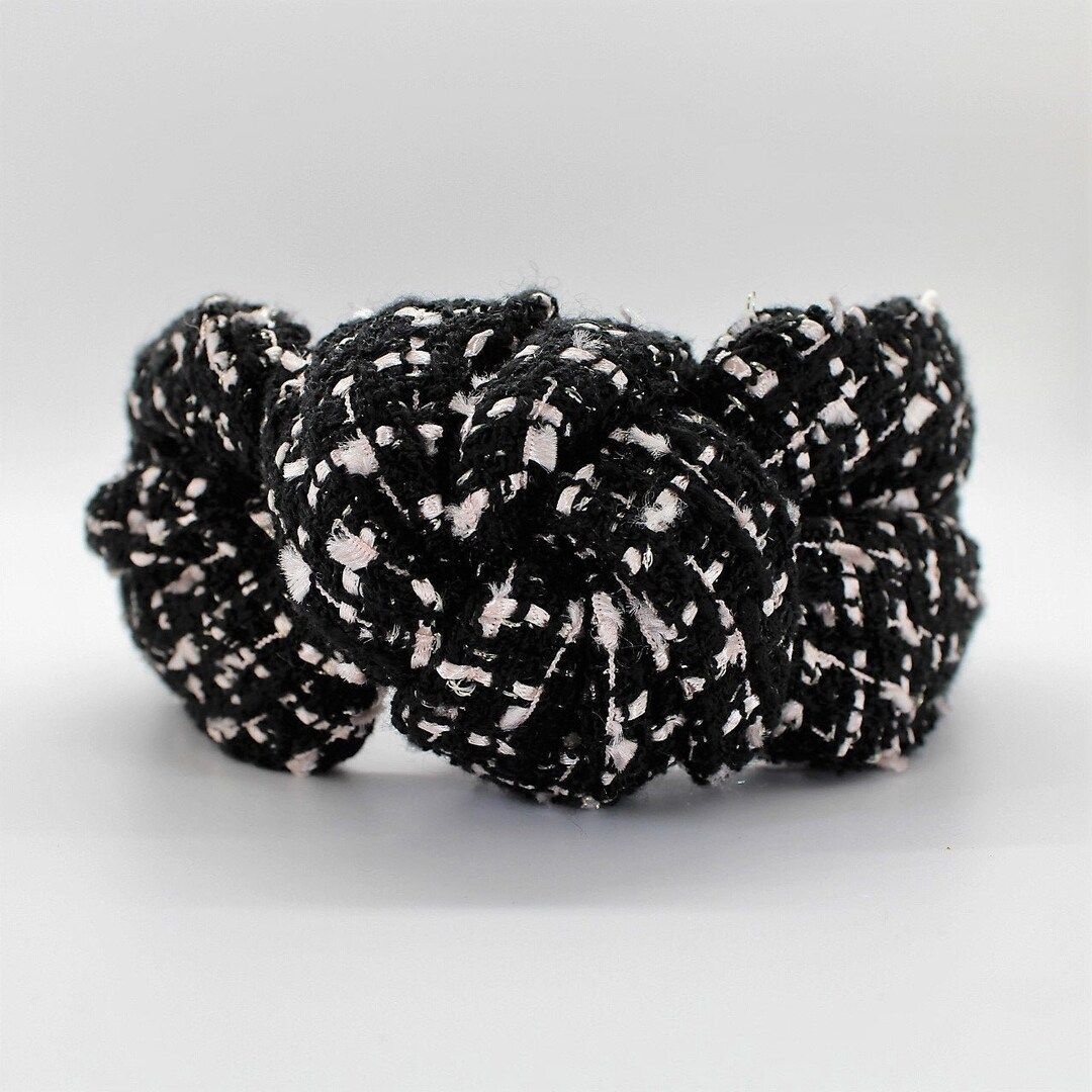Black and White Tweed Women Top Knotted Headband Headband - Etsy | Etsy (US)