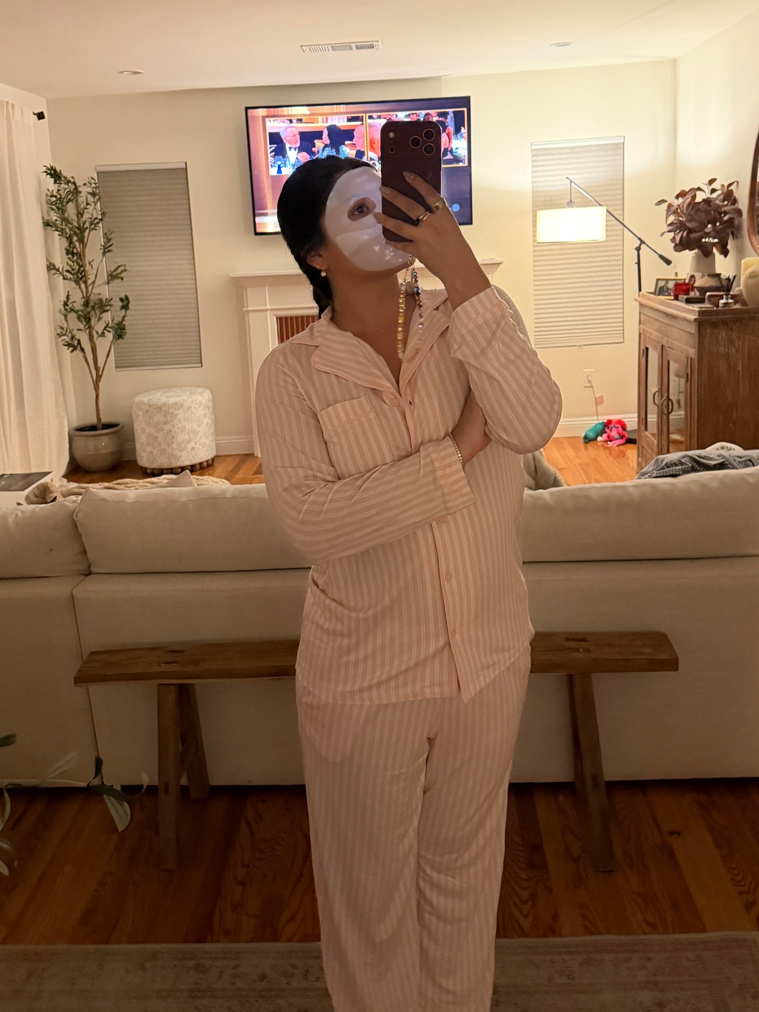 pink striped pajamas! use code - ABELYN25 for $ off! 

#LTKootd #LTKselfcare #LTKHome