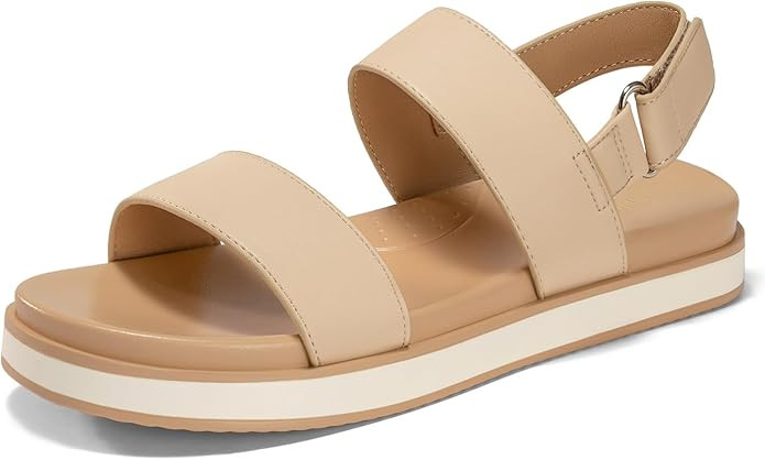 Coutgo Womens Flat Sandals Comfortable Arch Support Adjustable Double Strap Lightweight Summer Pl... | Amazon (US)