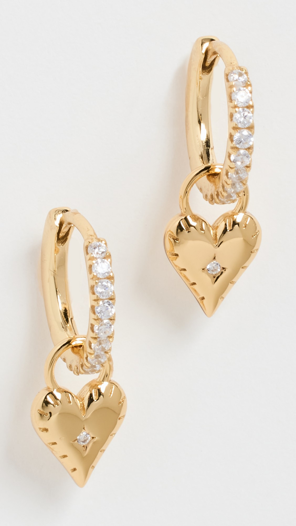 14k Heart Charm Huggies | Shopbop