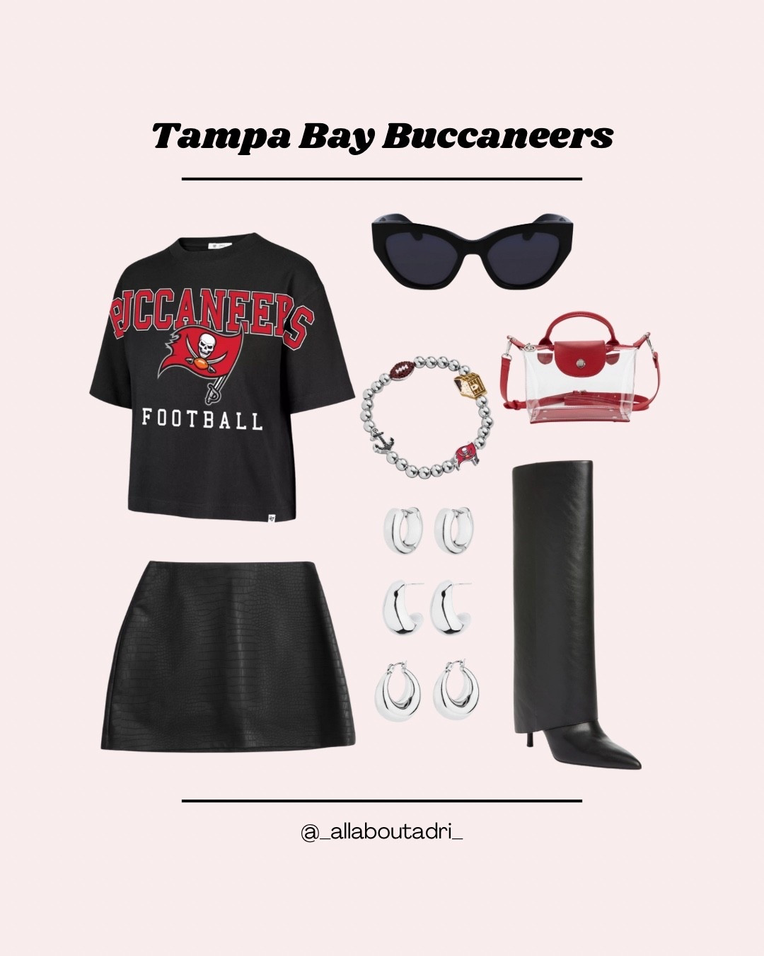 Here is an easy NFL game day outfit for all the Tampa Bay Buccaneers fans 🏈❤️

#LTKStyleTip