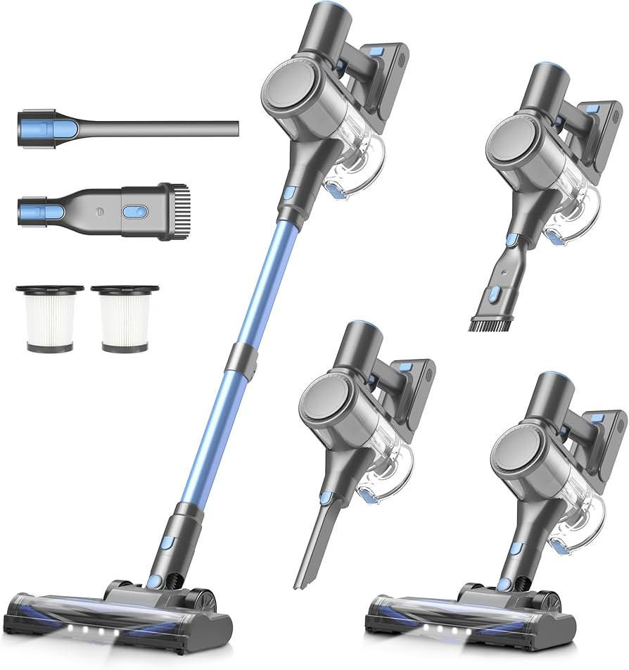 Zefiro Cordless Vacuum Cleaner for Home,450W /40Kpa 50Mins Stick Vacuum,Anti-Tangle 1.5L Dust Cup... | Amazon (US)