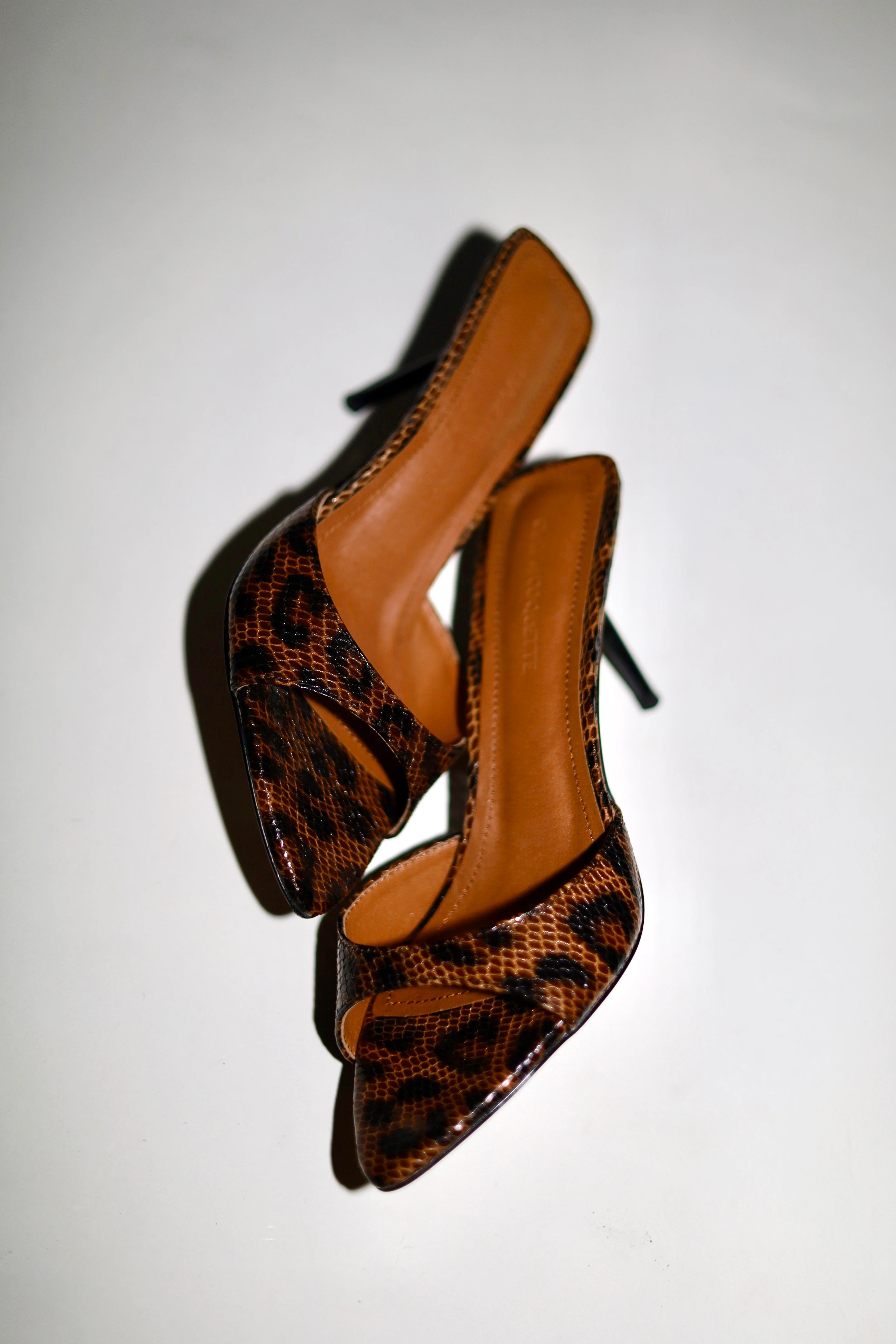 Zena Leopard Vegan Mules 80 mm | CULT OF COQUETTE
