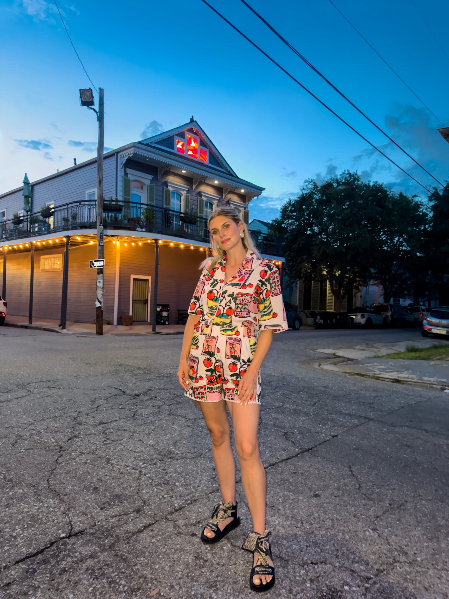 American summer nights 🌞

Summer colourful co ord - Next 
Scarf black sandals - Carvella 