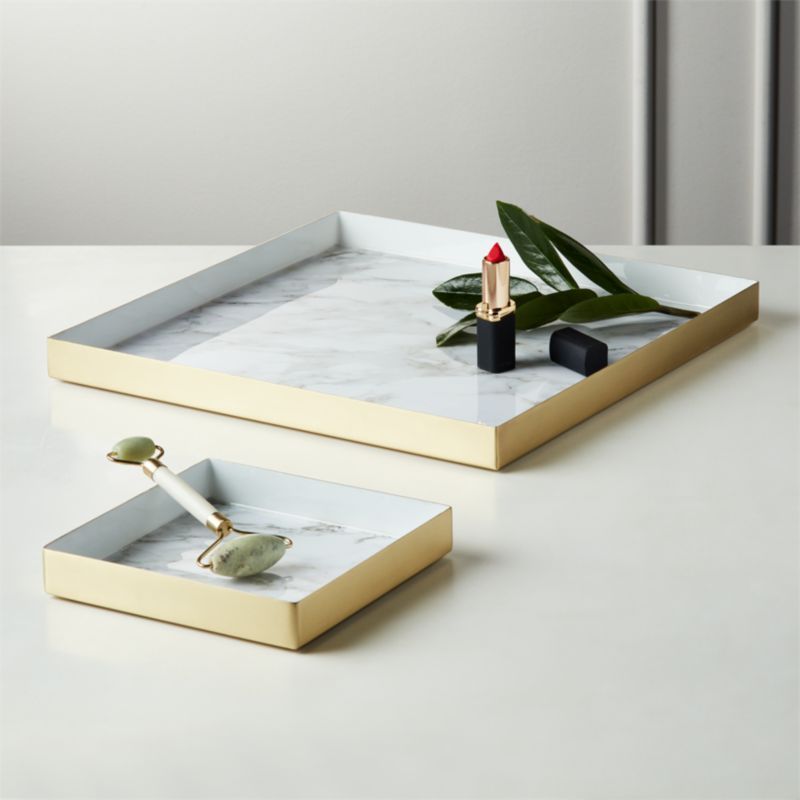 Active White Marble Trays | CB2 | CB2