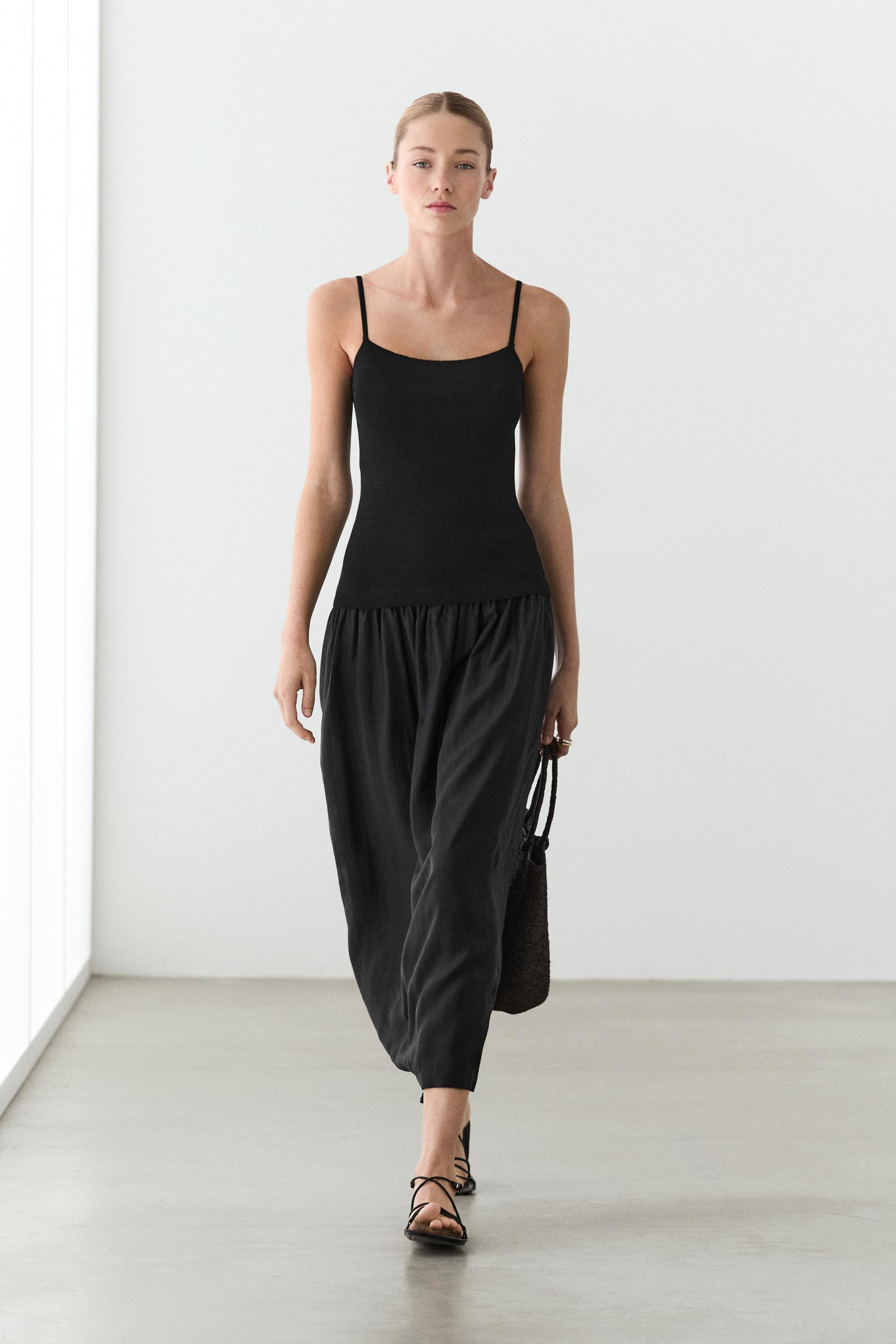 Combined strap midi dress | Massimo Dutti UK