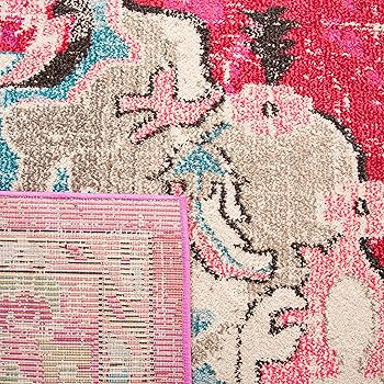 SAFAVIEH Monaco Collection Area Rug - 8' x 10', Pink & Multi, Boho Chic Medallion Distressed Desi... | Amazon (US)