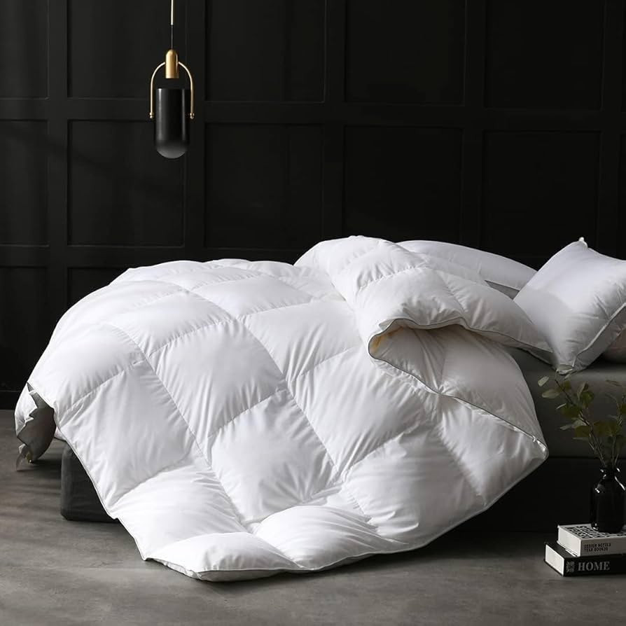 APSMILE Super King Size Heavyweight Down Feather Fibers Comforter for Winter Weather/Sleeper - Fl... | Amazon (US)