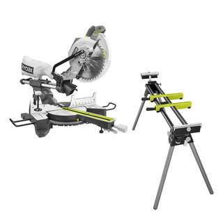 15 Amp 10 in. Corded Sliding Compound Miter Saw and Universal Miter Saw QUICKSTAND | The Home Depot