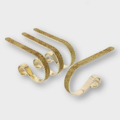 Haute Decor Original Mantle Clip Christmas Stocking Holder Gold Glitter: Secure & Adjustable, Holds 10lbs | Target