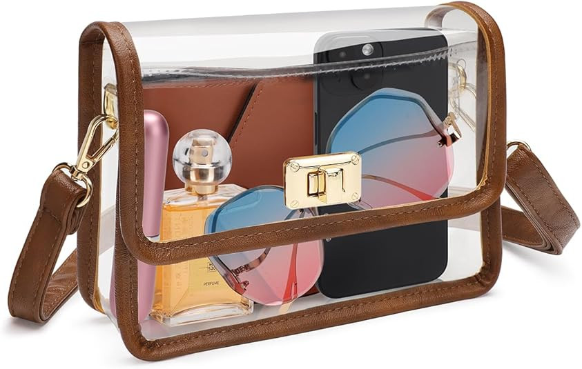 Clear Purse for Women,Clear Crossbody Purse Bag Stadium Approved for Sports Events Concert Outfit | Amazon (US)
