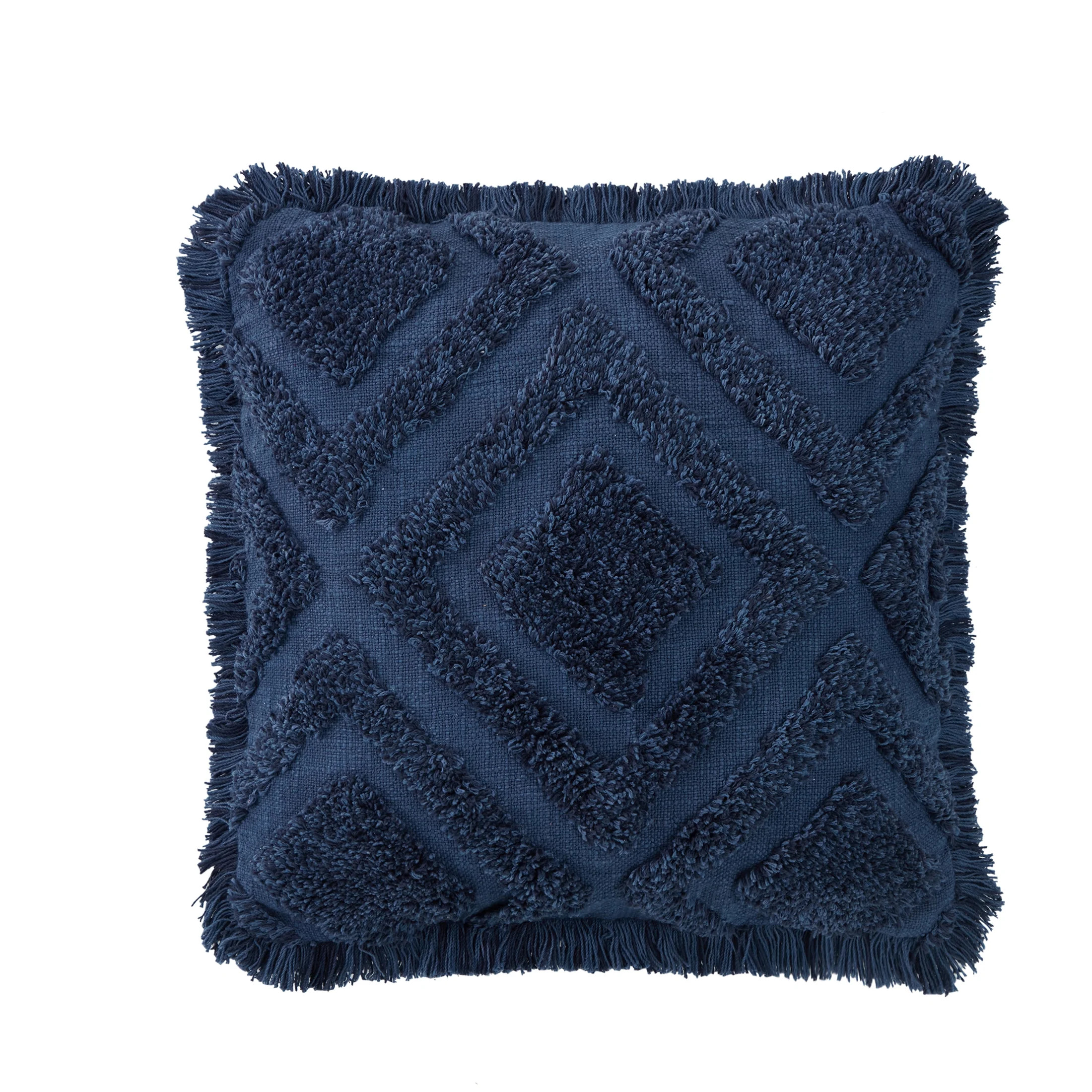 My Texas House Keller Tufted Cotton Square Decorative Pillow Cover, 20" x 20", Navy - Walmart.com | Walmart (US)