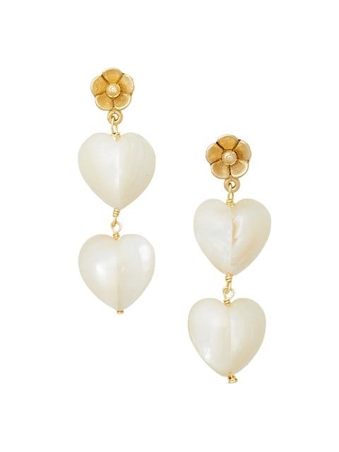 Brinker & Eliza Reese 24K Goldplated Mother-Of-Pearl Drop Earrings | Saks Fifth Avenue