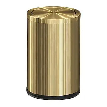 9L/2.4Gal Gold Trash Can,Brass Bathroom Garbae Can with Flipping Lid,Small Brass Garbage Can for ... | Amazon (US)