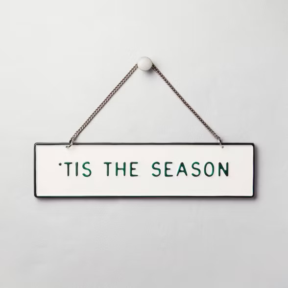 'Tis The Season' Wall Sign Green/Cream - Hearth & Hand™ with Magnolia | Target