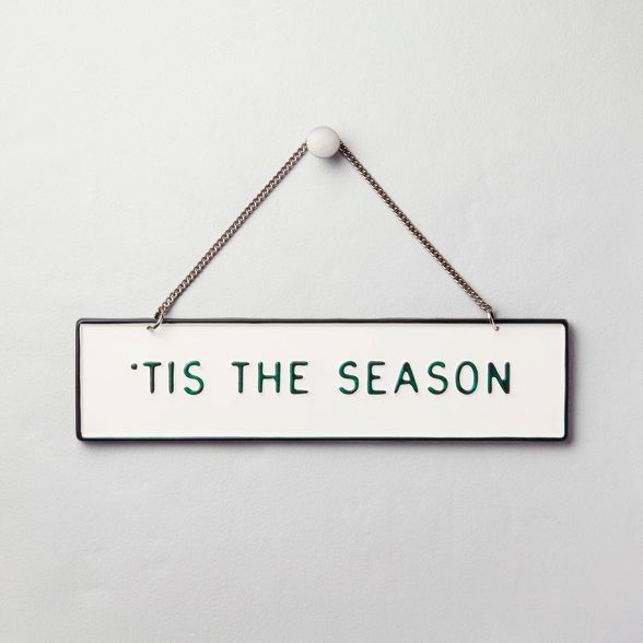 'Tis The Season' Wall Sign Green/Cream - Hearth & Hand™ with Magnolia | Target