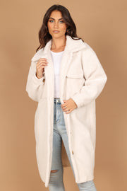 Hannah Cozy Teddy Long Coat - Cream | Petal & Pup (US)