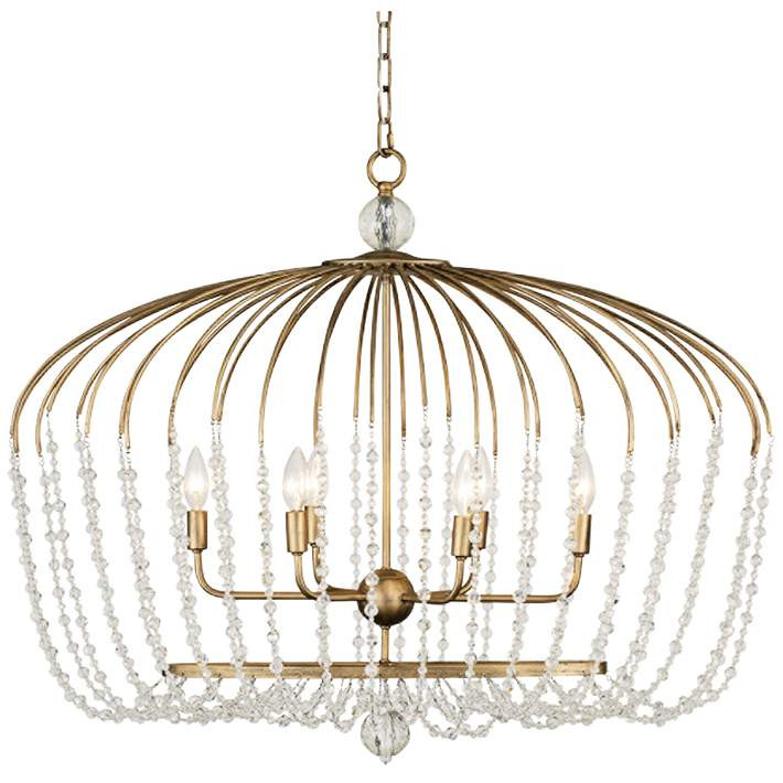Varaluz Voliere 36" Wide Havana Gold 6-Light Pendant Light | LampsPlus.com