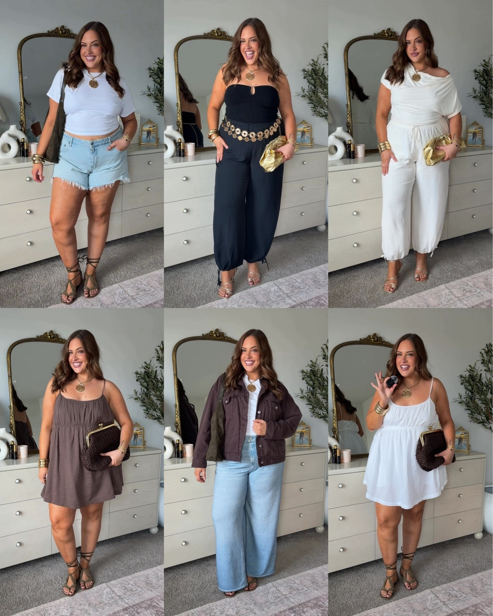 #AbercrombieParter @abercrombie 
Sizes below:
34 denim short 
XL balloon pants, dresses & sweatpant jeans & denim jacket 
Large tube top & off shoulder drape top