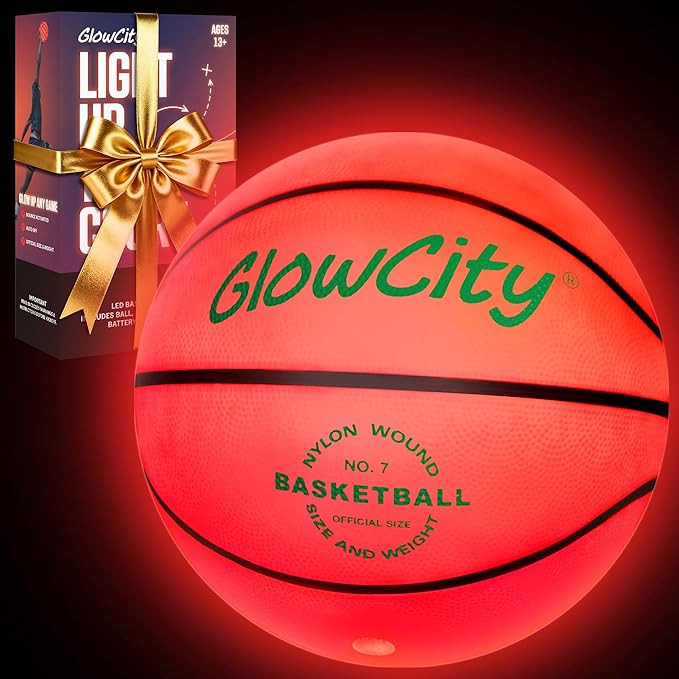 GlowCity Glow in The Dark Basketball - Sizes 5, 6, 7 Light Up Ball for Kids, Teens & Adults - Red... | Amazon (US)
