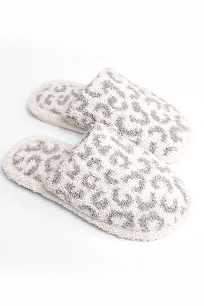 Animal Print Fuzzy Slippers | United Monograms