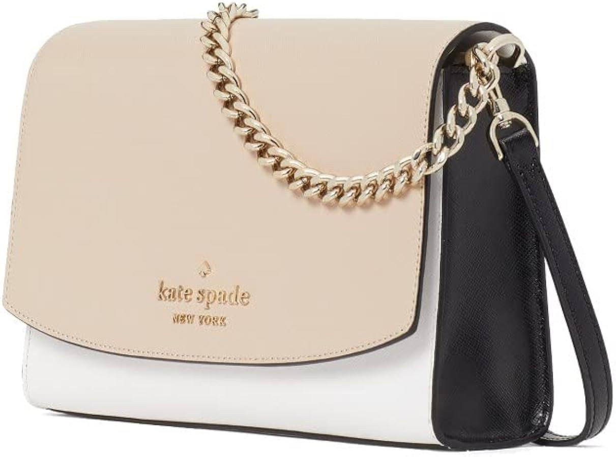 Kate Spade New York Carson Leather Convertible Crossbody Shoulder Bag Handbag, Warm Beige Multi | Amazon (US)