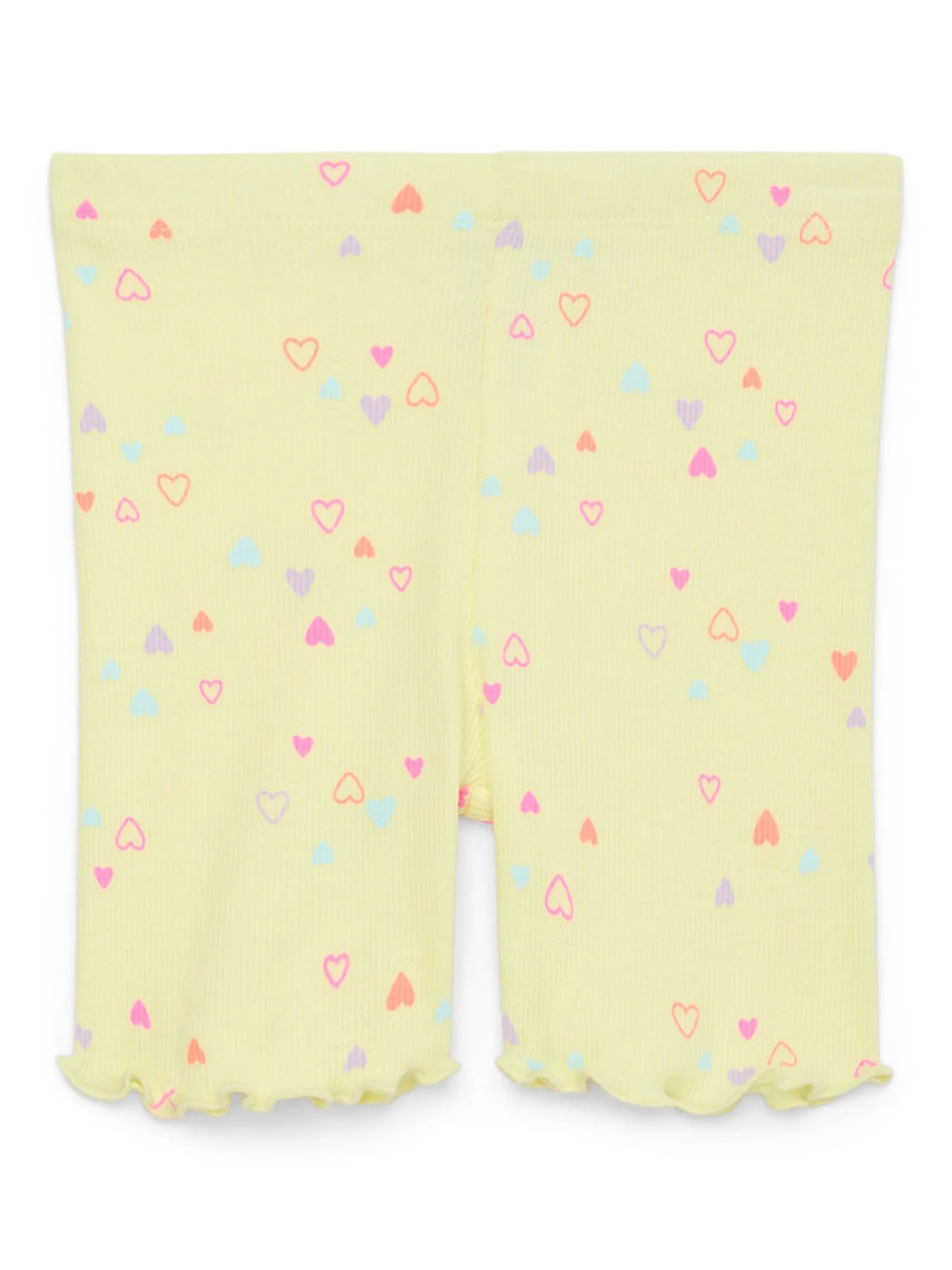 Garanimals Toddler Girl Printed Rib Biker Shorts with Lettuce Hem, Sizes 18M-5T | Walmart (US)