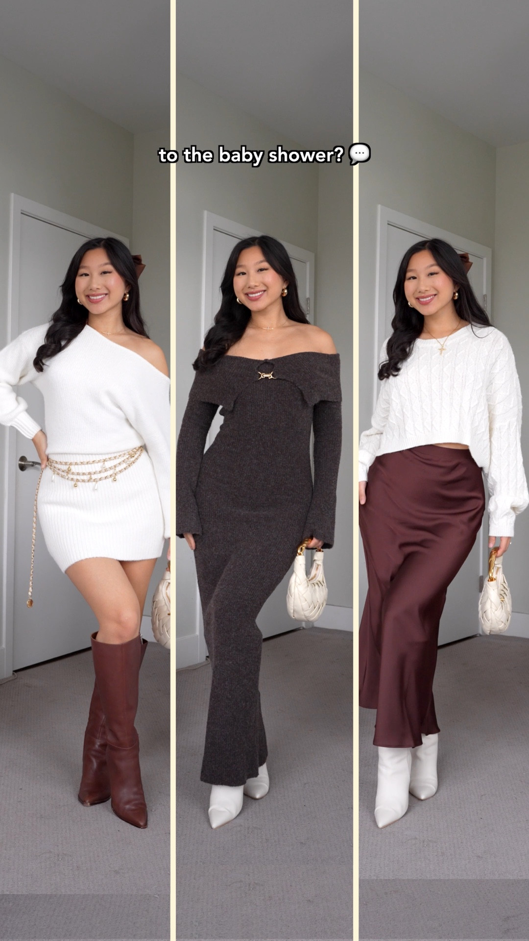 Brown Knit Off Shoulder Maxi Dress: size XS (size sold out)
Brown Knee High Boots: true to size
Linking similar styles 

Outfit idea, how to style, fall fashion, style tips, this or that, baby shower, brunch outfit 

#LTKStyleTip #LTKSeasonal #LTKShoeCrush