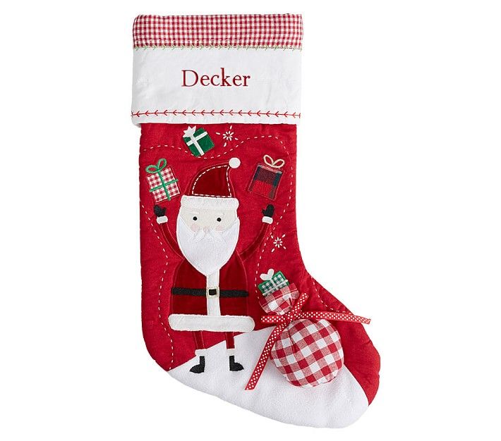 Juggling Santa Quilted Christmas Stocking | Pottery Barn Kids