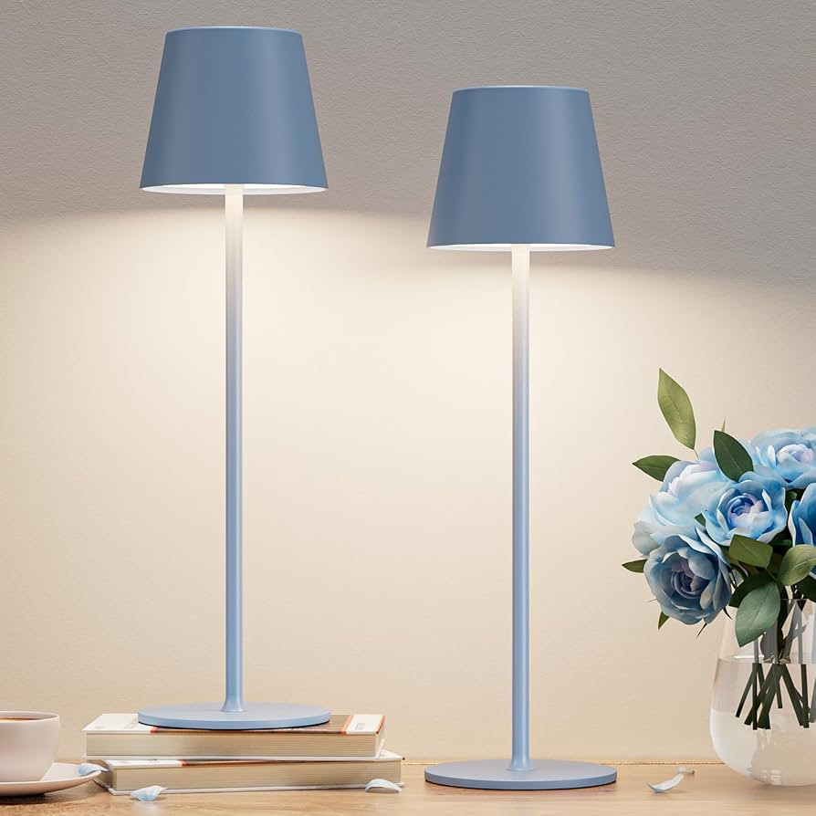 Kakanuo Cordless Table Lamp Rechargeable Blue - KK 2 Pack 5000mAH Battery Operated Lamp for Dinin... | Amazon (US)