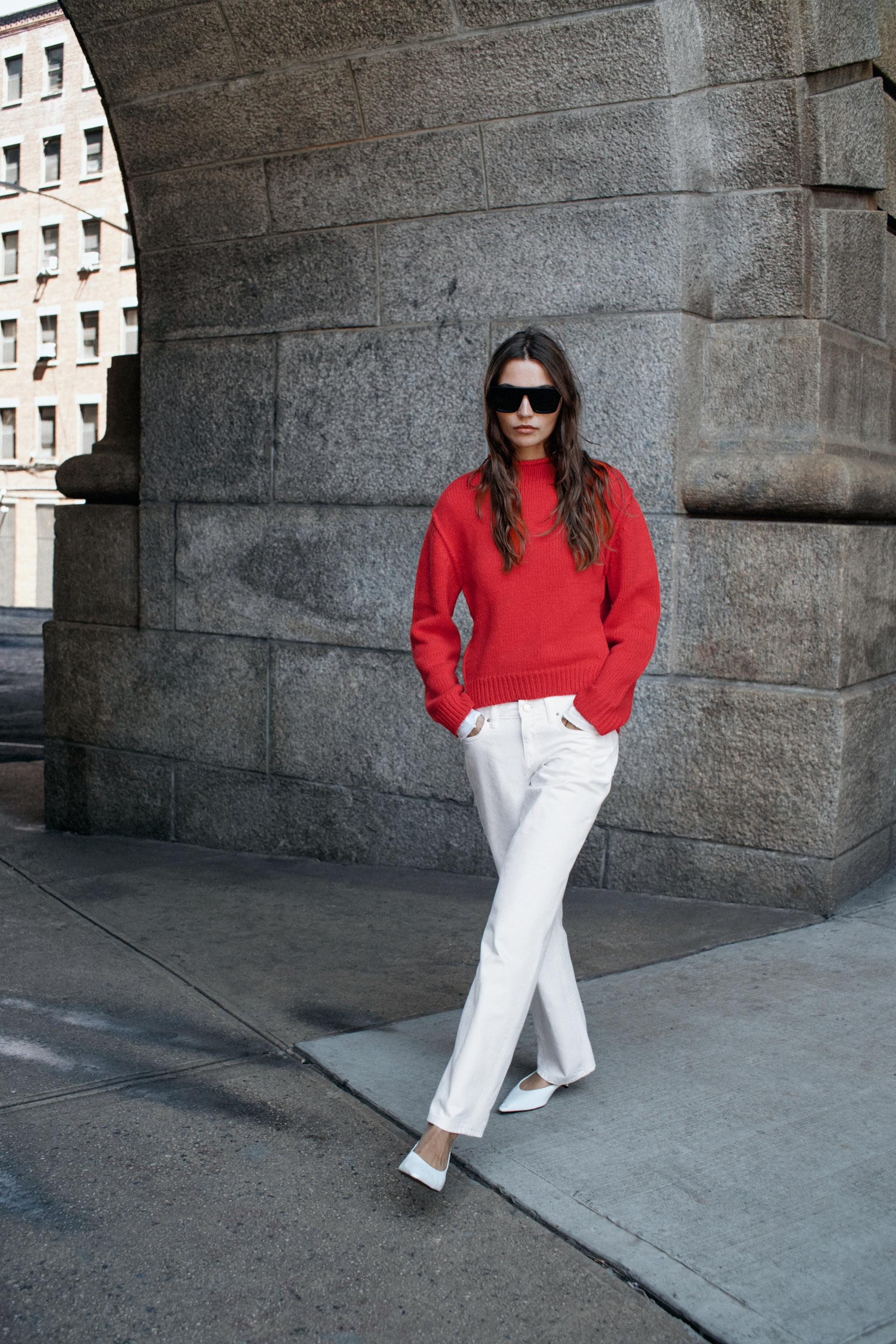 Zara - Perkins Knit Jumper - Red - S - Woman | Zara US