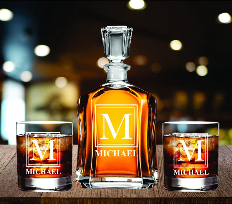 Whiskey Decanter Personalized, Decanter Anniversary Gift for him , Decanter Set Housewarming, Dec... | Etsy (US)