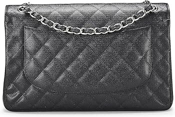 Amazon.com: Chanel, Pre-Loved Black Quilted Caviar New Classic Double Flap Jumbo, Black : Luxury ... | Amazon (US)