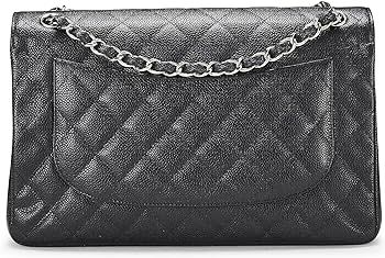 Amazon.com: Chanel, Pre-Loved Black Quilted Caviar New Classic Double Flap Jumbo, Black : Luxury ... | Amazon (US)