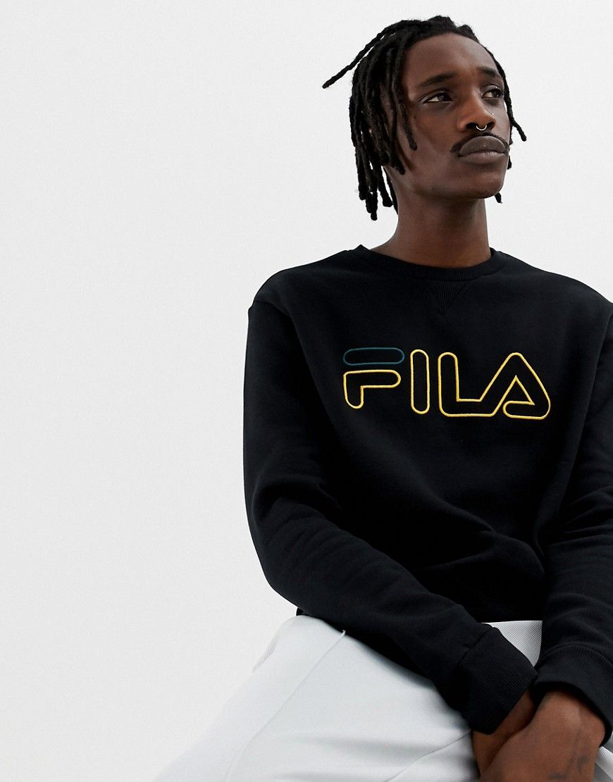 Fila Black Line Basil Sweatshirt With Logo In Black - Black | ASOS US