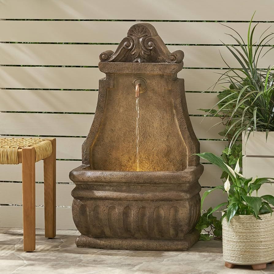 Charming Weather Resistant Outdoor Fountain with LED Light, 34.6 Inch Height, Classic Design, Lig... | Amazon (US)