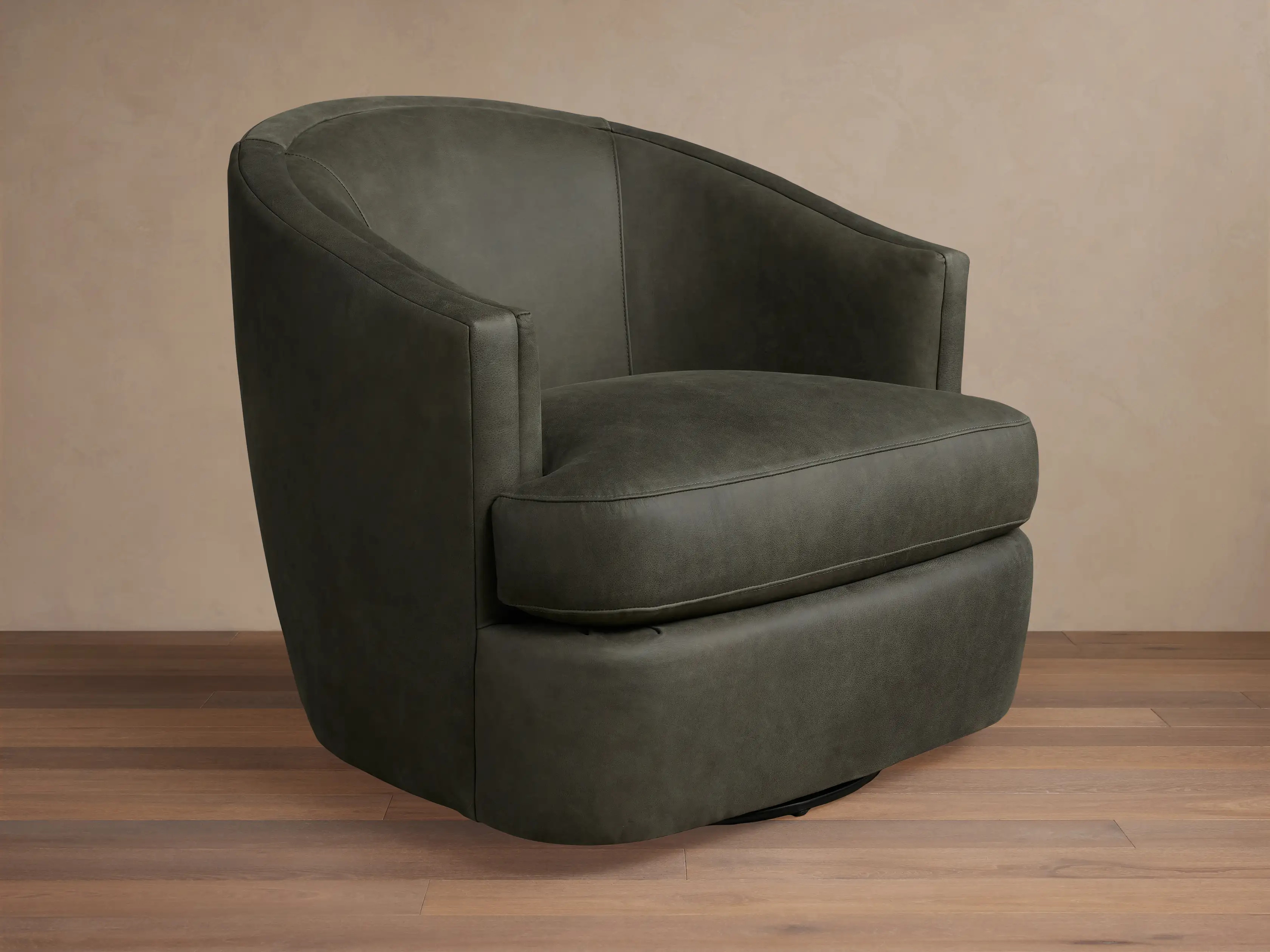 Kieran Leather Swivel Chair | Arhaus