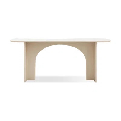 Modern Beige Rectangular Manufactured Wood Sintered Stone tabletop Dining Table | Wayfair North America