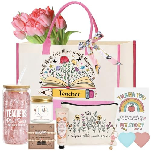 VKTASIMK Teacher Appreciation Gifts for Women, Best Teacher Appreciation Funny End of Year Teachers Gift Set from Students, Thank You/Christmas/Birthday Baskets Gifts for Teachers | Amazon (US)