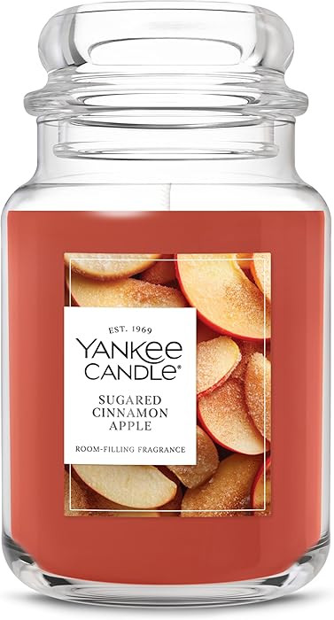 Yankee Candle Sugared Cinnamon Apple, Scented Candle, 22oz Large Jar with up to 150 Hour Burn Tim... | Amazon (US)