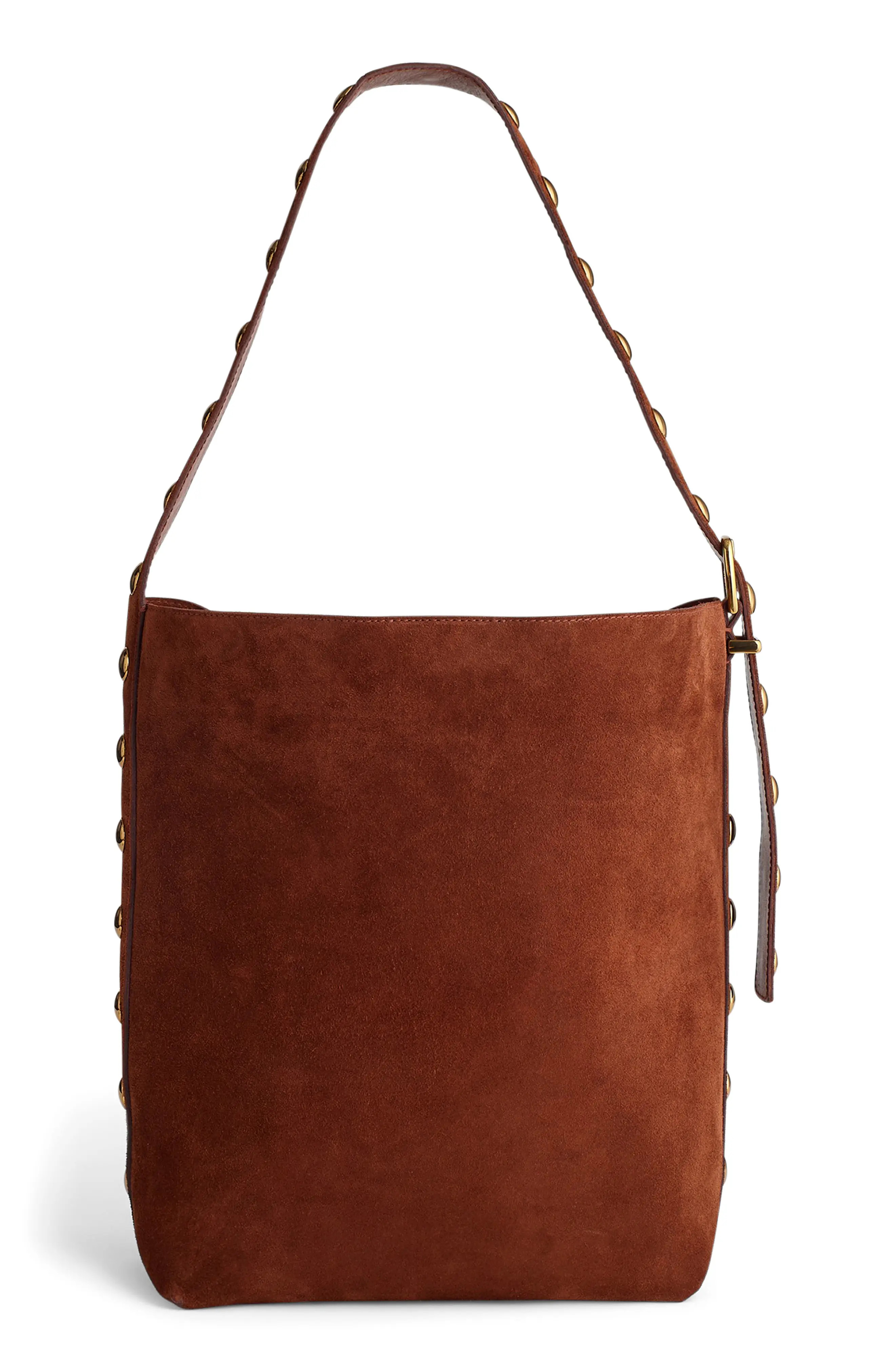 Madewell Essentials Suede Bucket Bag in Soft Mahogany at Nordstrom Rack | Nordstrom Rack