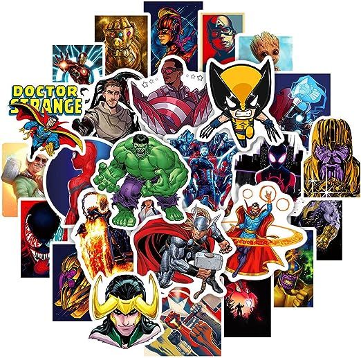 Superhero Avengers Stickers,50Pack Teens Hero Stickers Waterproof Decals for Laptop, Avengers Aes... | Amazon (US)