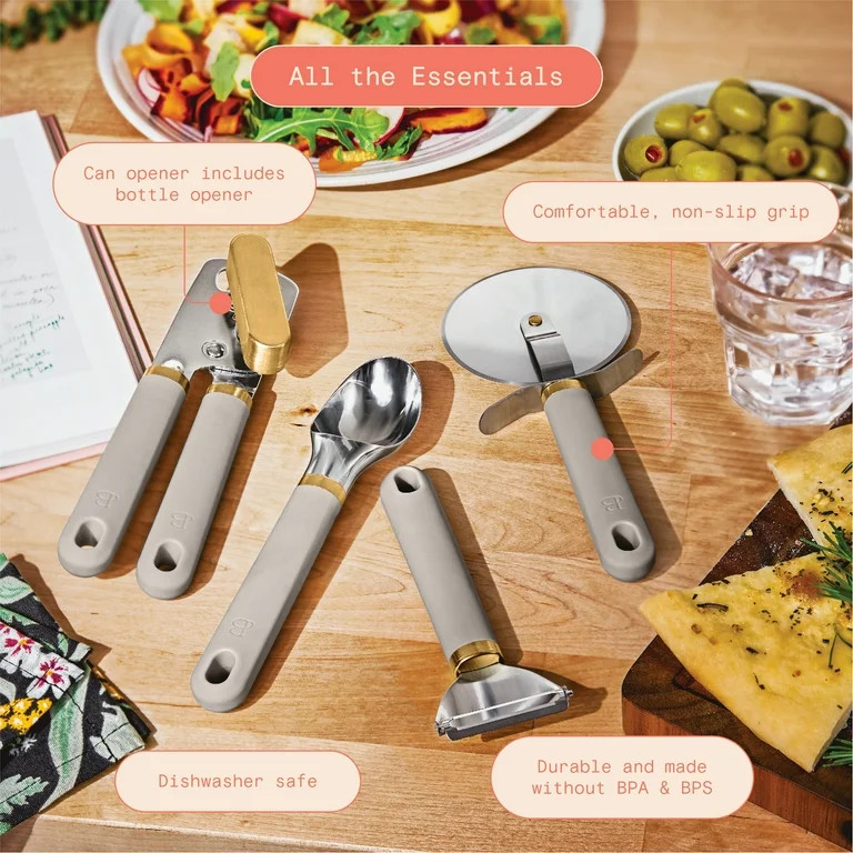 Beautiful 4-Piece Essentials Gadget Set, Porcini Taupe by Drew Barrymore | Walmart (US)