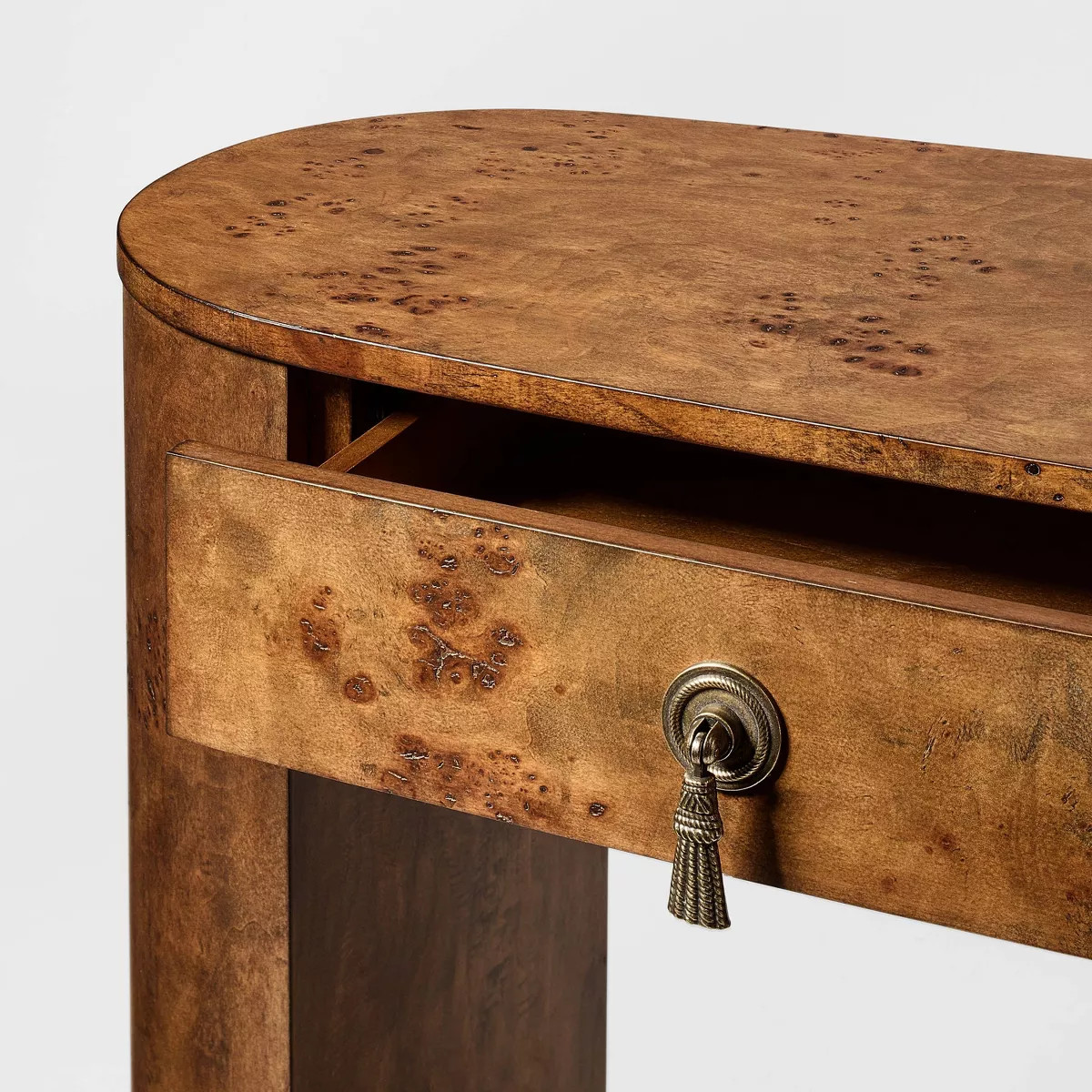 Burled Wood Console Table with Decorative Hardware Dark Brown - Threshold\u2122 designed with Stu... | Target