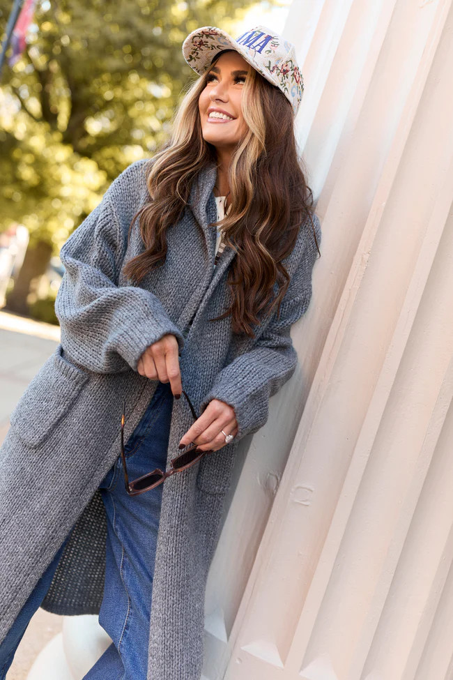 Jordan Grey Hooded Duster Amber Massey X Pink Lily | Pink Lily