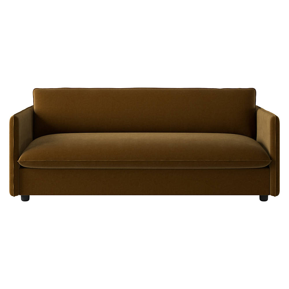 Corroy 78.25" Charcoal Grey Linen Apartment Sofa + Reviews | CB2 | CB2