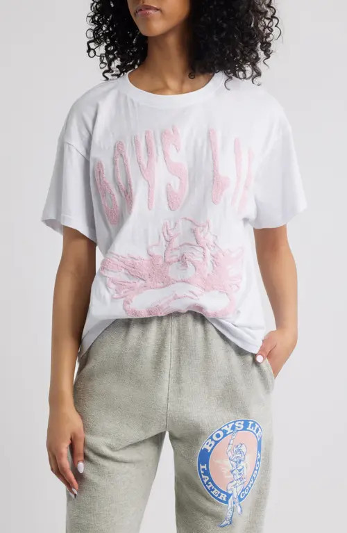 BOYS LIE In Denial Logo Appliqué T-Shirt in White at Nordstrom, Size Small | Nordstrom
