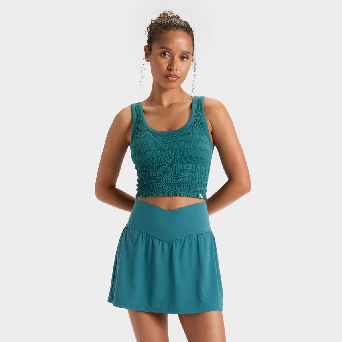 Women's Smocked Support Cropped Tank Top - JoyLab™ | Target